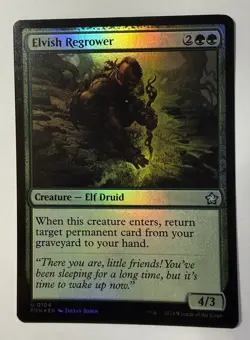 x1 Elvish Regrower FDN Foundations MTG 104 FOIL UNCOMMON M/NM 1x - Image 1