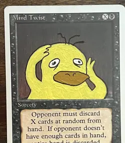 Signed! Psyduck Mind Twist MTG/Pokemon Custom Paint Artwork Brandon Olterman BTO - Image 1