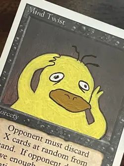 Signed! Psyduck Mind Twist MTG/Pokemon Custom Paint Artwork Brandon Olterman BTO - Image 4