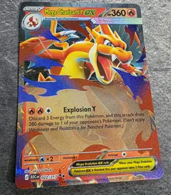 Pokemon Mega Charizard Y EX Full Art Holo EX 360 HP 022/217 English TCG - Image 1