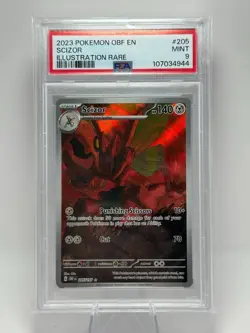 2023 POKEMON OBF EN-OBSIDIAN FLAMES ILLUSTRATION RARE #205 SCIZOR PSA 9 - Image 1