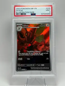 2023 POKEMON OBF EN-OBSIDIAN FLAMES ILLUSTRATION RARE #205 SCIZOR PSA 9 - Image 4