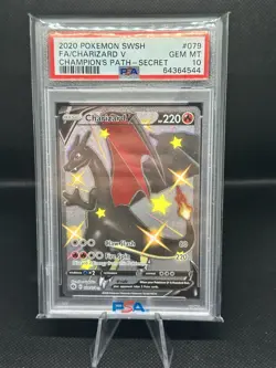 Pokemon 2020 Charizard V 079/073 Full Art SR Champion's Path GEM MINT PSA 10 - Image 1