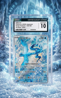Pokemon Articuno Japanese Battle Partners 2025 102/100 AR Holo CGC 10 Gem Mint - Image 1