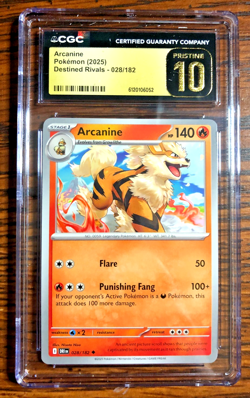 Arcanine Regular Uncommon #028|CGC PRISTINE 10|2025 Destined Rivals|Pokemon TCG - Image 1