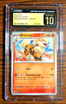 Arcanine Regular Uncommon #028|CGC PRISTINE 10|2025 Destined Rivals|Pokemon TCG - Image 4