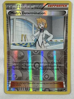 Misty's Determination 104/122 Reverse Holo XY Breakpoint 2016 Pokemon TCG NM - Image 1