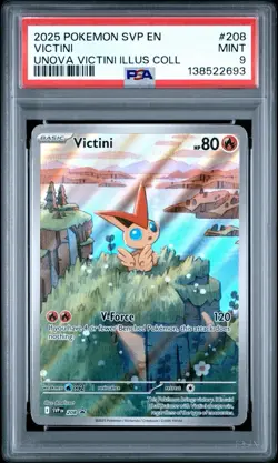 2025 POKEMON SVP EN-SV BLACK STAR PROMO #208 VICTINI PSA 9 - Image 1