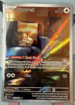 Pokemon TCG Skwovet 222/198 Scarlet & Violet Base Set Illustration - Image 2