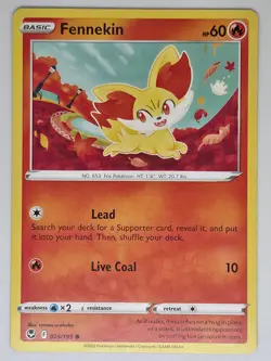 Fennekin 025 Common Pokemon Silver Tempest 195 NM - Image 1