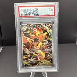 ETHANS TYPHLOSION #190 POKEMON 2025 DESTINED RIVALS ILLUSTRATION RARE PSA 9 MINT - Image 1