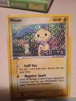 Minun 41/107 Stamped Pokemon EX Deoxys 2005 Vintage Reverse Holo MP - Image 4