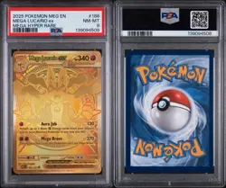 2025 POKEMON MEG EN-MEGA EVOLUTION #188 MEGA LUCARIO EX MEGA HYPER RARE PSA 8 - Image 3