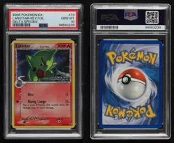 Larvitar (Delta Species) Reverse Foil Pokemon EX PSA 10 GEM MT 2005 - Image 3