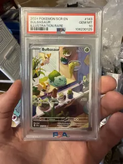 2024 POKEMON SCR EN-STELLAR CROWN ILLUSTRATION RARE #143 BULBASAUR PSA 10 - Image 1