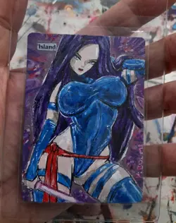 Altered Mtg Hand Painted Psylocke One Of A Kind Latex Anime Ninja Girl Island - Image 2