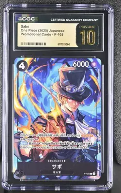 ✨✨ CGC 10 Pristine One Piece Sabo P-105 Promo Japanese - Image 1