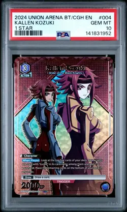 Union Arena TCG Kallen Kozuki Alt Art Holo PSA 10 Gem Mint CCG Code Geass - Image 1