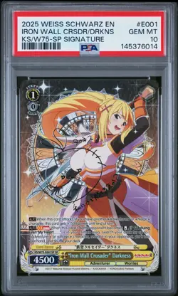 Weiss Schwarz Konosuba Iron Wall Crusader SP Signature Holo PSA 10 Gem Mint - Image 1