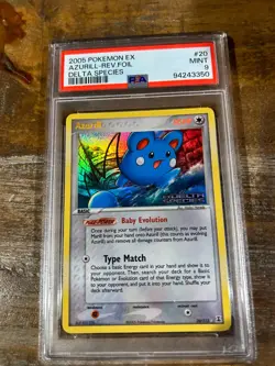 POKEMON 2005 EX Delta Species AZURILL Reverse Foil #20 PSA 9 Mint RARE - Image 1