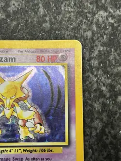 Alakazam 1/102 - Base Set Unlimited Holo Rare Pokemon Card Vintage MP - Image 5