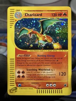 Pokemon Charizard 2002 Expedition Base Set 006/165 Holo Rare Card TCG 🌀Swirl🌀 - Image 2
