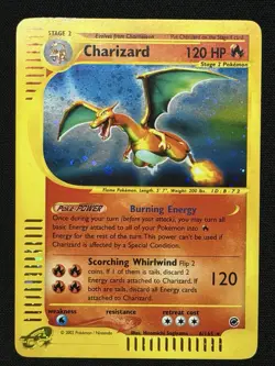 Pokemon Charizard 2002 Expedition Base Set 006/165 Holo Rare Card TCG 🌀Swirl🌀 - Image 3