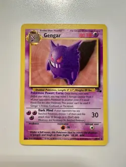GENGAR Pokemon Gengar Fossil 5/62 Rare Unlimited Card English 1999 LP+ Non-Holo - Image 1