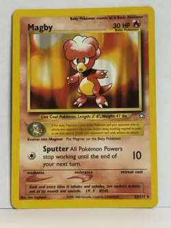 Pokemon TCG Magby Neo Genesis Card 23/111 Unlimited Rare Excellent/NM - Image 1