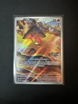 Pokemon Magby 186/182 Illustration Rare Full Art Holo SV04 Paradox Rift Card - Image 1