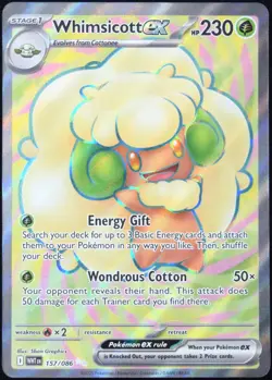 Pokemon TCG Whimsicott ex 157/086 2025 White Flare Ultra Rare Card - NM - Image 1