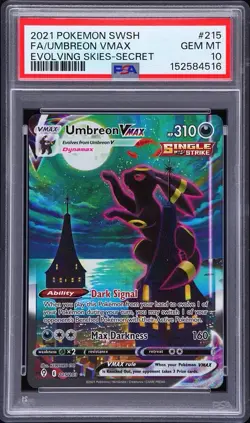 PSA 10 UMBREON VMAX 215/203 | Evolving Skies Alt Art Graded Pokemon Card - Image 1