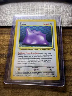 Pokemon TCG Ditto Fossil, Holo Unlimited Rare Card 3/62 - Image 1