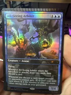 All-Seeing Arbiter (Borderless) Streets of New Capenna Foil Misprint Crimp - Image 1