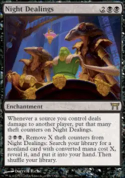 1x Night Dealings - Foil Moderate Play MTG Magic - Kid Icarus - - Image 1