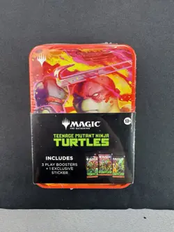 Magic: The Gathering Teenage Mutant Ninja Turtles Tin 3 Boosters NEW SEALED - Image 1