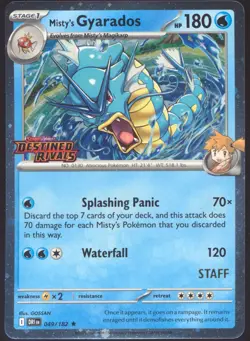 Misty's Gyarados Destined Rivals Prerelease STAFF Promo 049/182 Pokemon NM #2! - Image 1