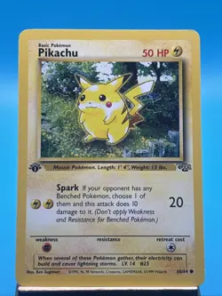 Pokemon- Pikachu- Jungle 60/64 - Regular 50 HP Common Basic Card- 1st Edition MP - Image 1