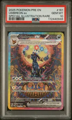 2025 Pokemon PRE Prismatic Evolutions Umbreon EX #161/131 SIR PSA 10 GEM MINT - Image 3