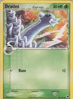 Dratini 46/101 Common Dragon Frontiers Pokemon Moderately Played - Image 1