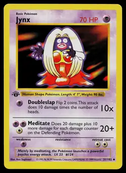 Pokemon Card - Jynx Base Set Shadowless 31/102 1st Edition Uncommon - Image 1