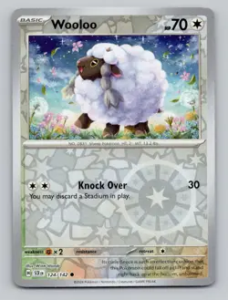 Reverse Holo Wooloo 124/142 Common Stellar Crown Pokemon - Image 1
