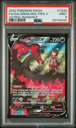 Galarian Moltres V TG20 PSA 9 Trainer Gallery Astral Radiance Pokemon TCG - Mint - Image 1