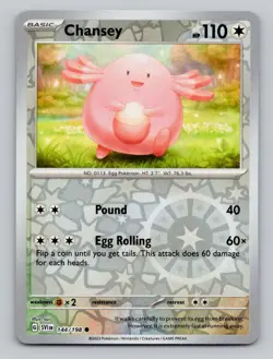 Reverse Holo Chansey 144/198 Common Scarlet & Violet Pokemon - Image 1