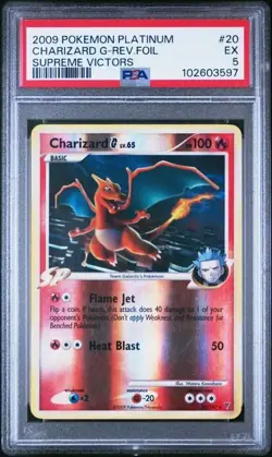 #20 CHARIZARD G REVERSE FOIL 2009 Pokemon PLATINUM SUPREME VICTOR PSA 5 - Image 1