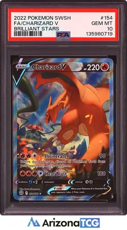 Pokemon 2022 Charizard V 154/172 Full Art Brilliant Stars GEM MINT PSA 10 - Image 1
