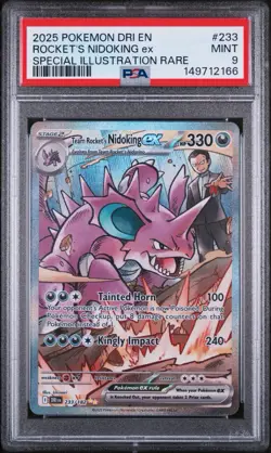 Pokemon Team Rocket's Nidoking ex Special Illustration Rare Holo 233/182 PSA 9 - Image 1