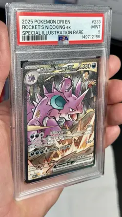 Pokemon Team Rocket's Nidoking ex Special Illustration Rare Holo 233/182 PSA 9 - Image 5