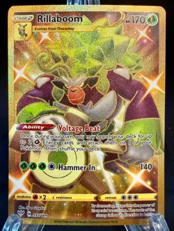 Rillaboom 197/189 Gold Secret Rare Holo Pokemon Sword & Shield Darkness Ablaze - Image 1