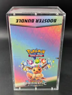 Pokemon SV8.5 Prismatic Evolutions Sealed Booster Bundle Display W/Acrylic Case - Image 1